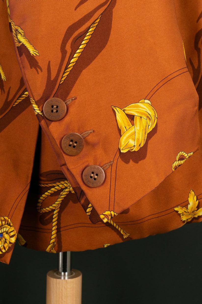 Hermès Brown Silk Jacket For Sale 2