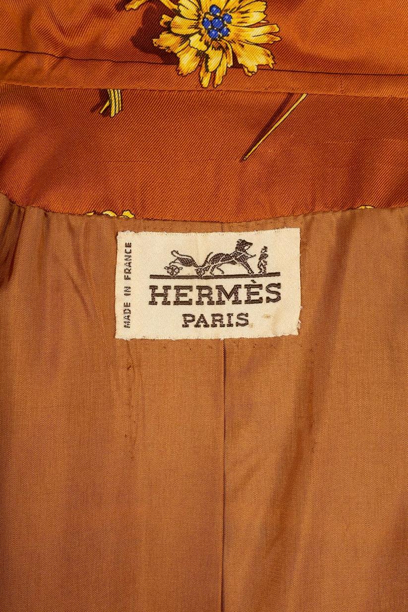 Hermès Brown Silk Jacket For Sale 3