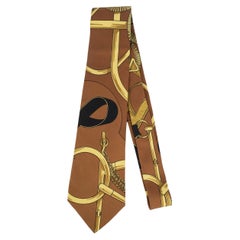 Hermès Brown Silk Tie