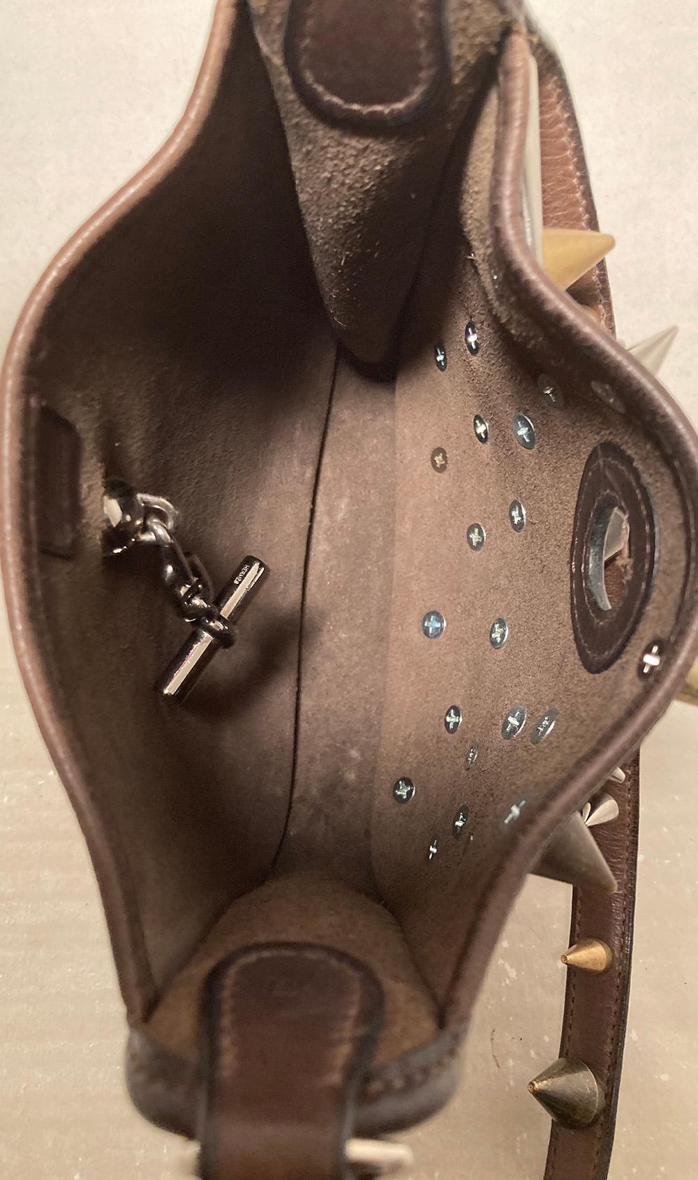 Hermes Borsa a tracolla TPM Mini Vespa con borchie marrone 1