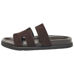 Hermes Brown Suede Ankara Sandals Size 40