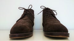 Hermès Brown Suede Ankle Boots. Size 40