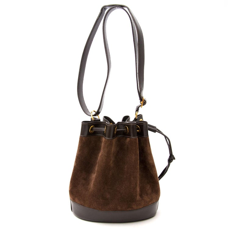 Hermes Brown Suede Bucket Bag at 1stDibs