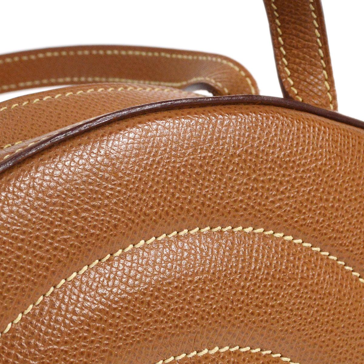 HERMES Brown Tan Cognac Leather Snail Top Handle Shoulder Bag In Good Condition In Chicago, IL