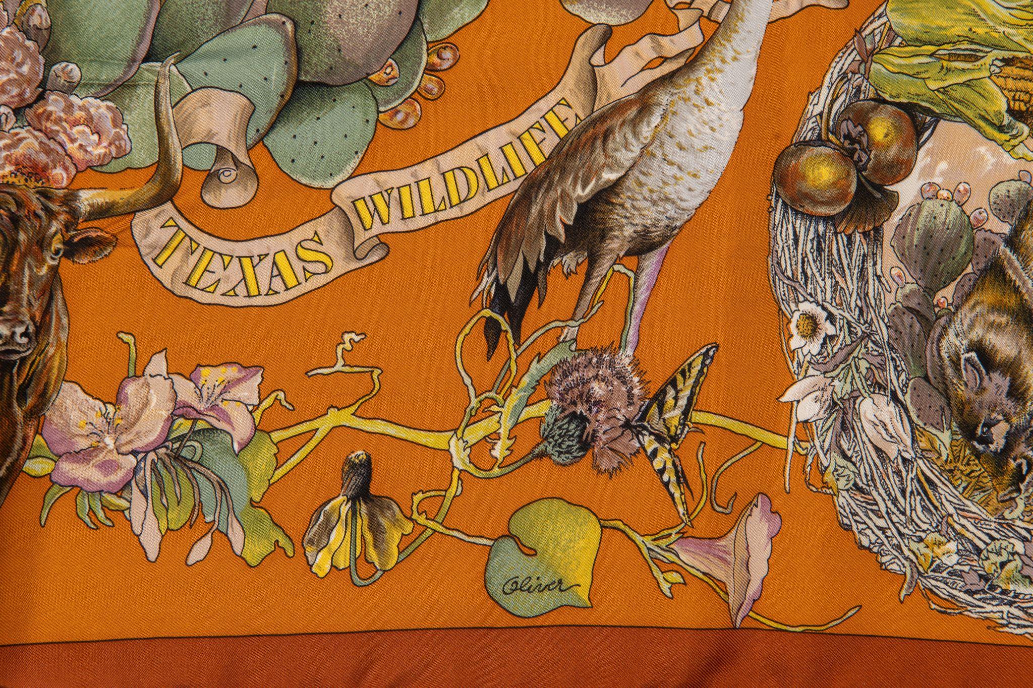 Hermès Brown Texas Wildlife Scarf Oliver 1