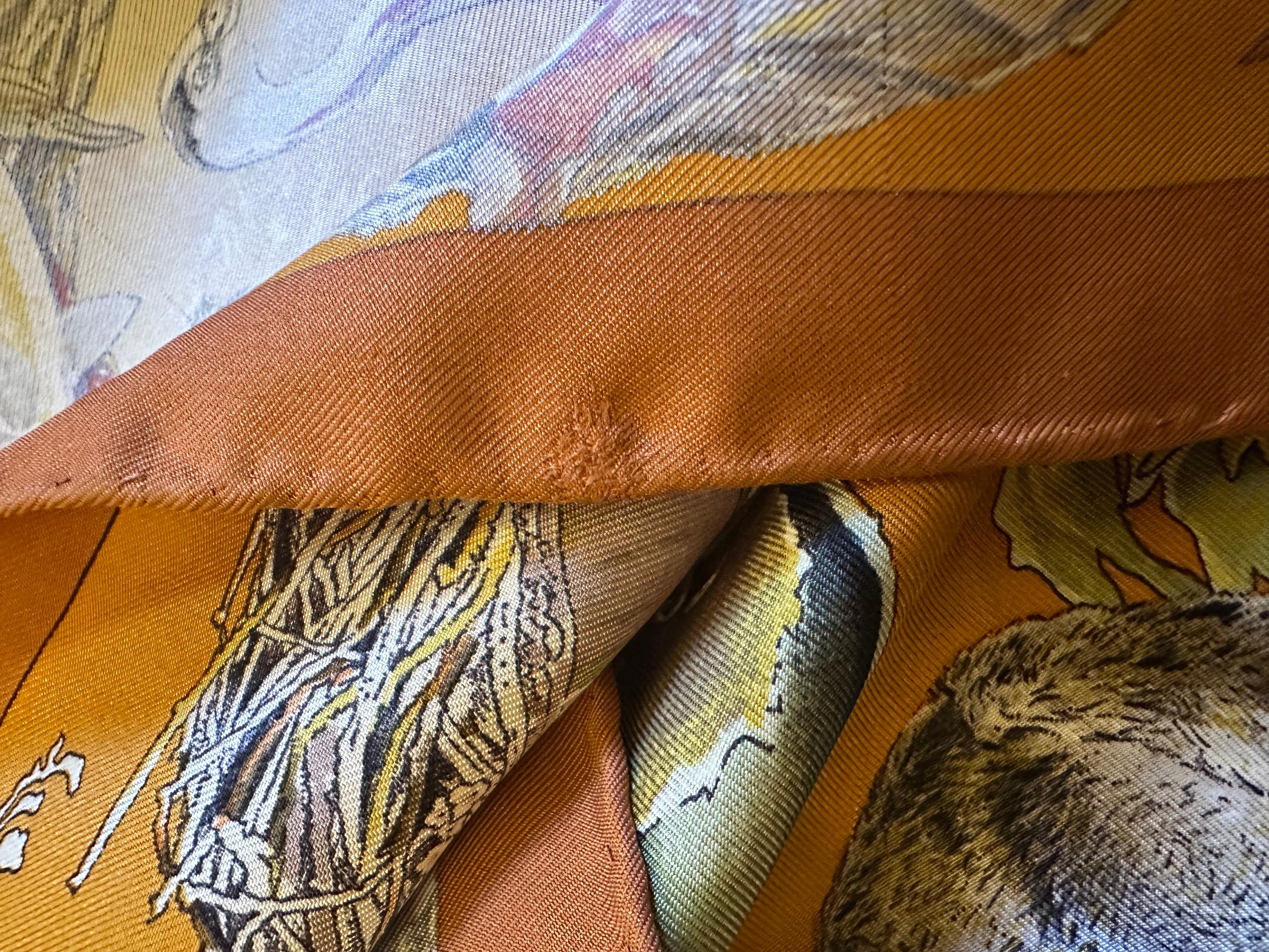 Hermès Brown Texas Wildlife Scarf Oliver 3