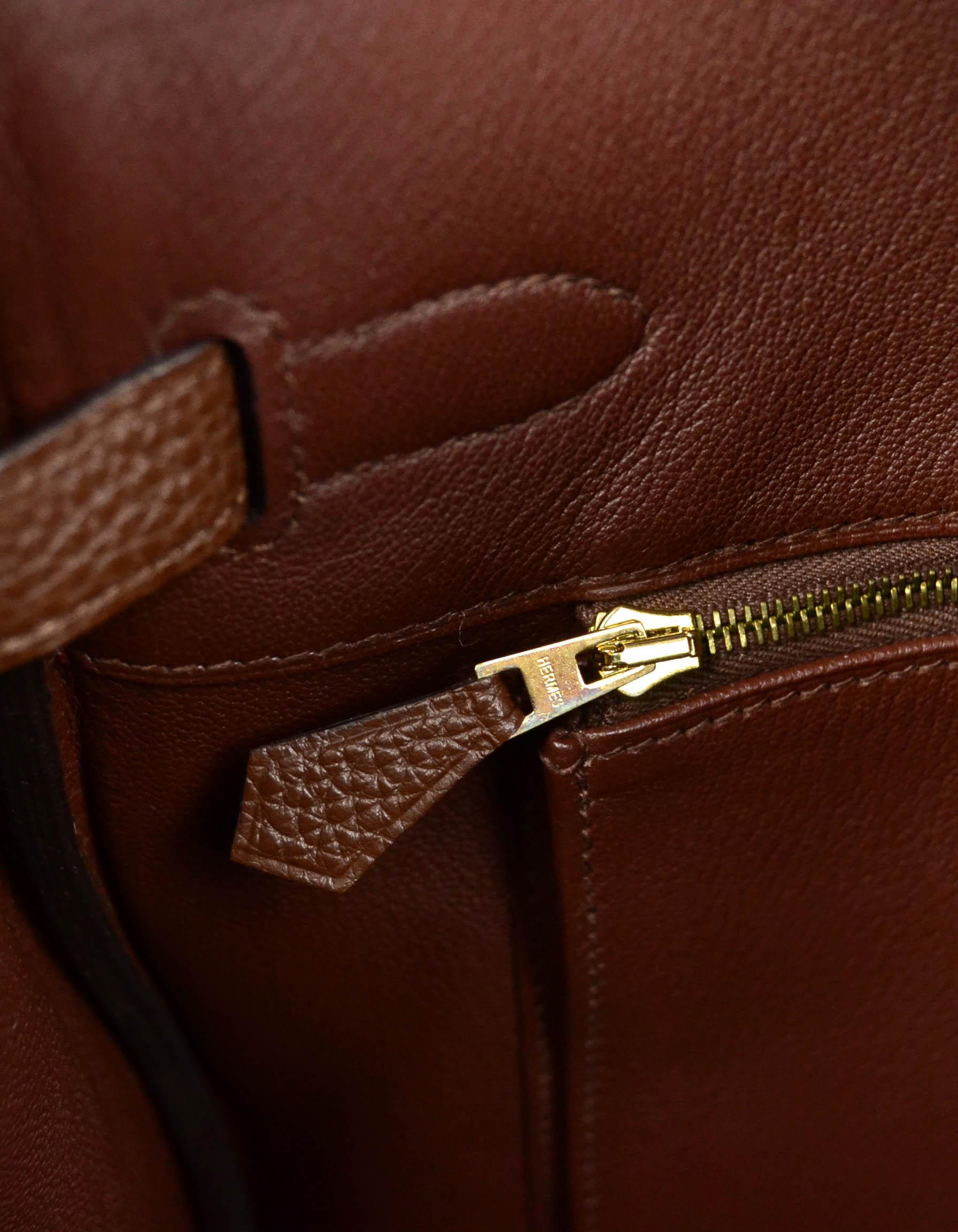 Hermes Brown Togo Leather 35cm Birkin Bag w/ Gold Hardware 3