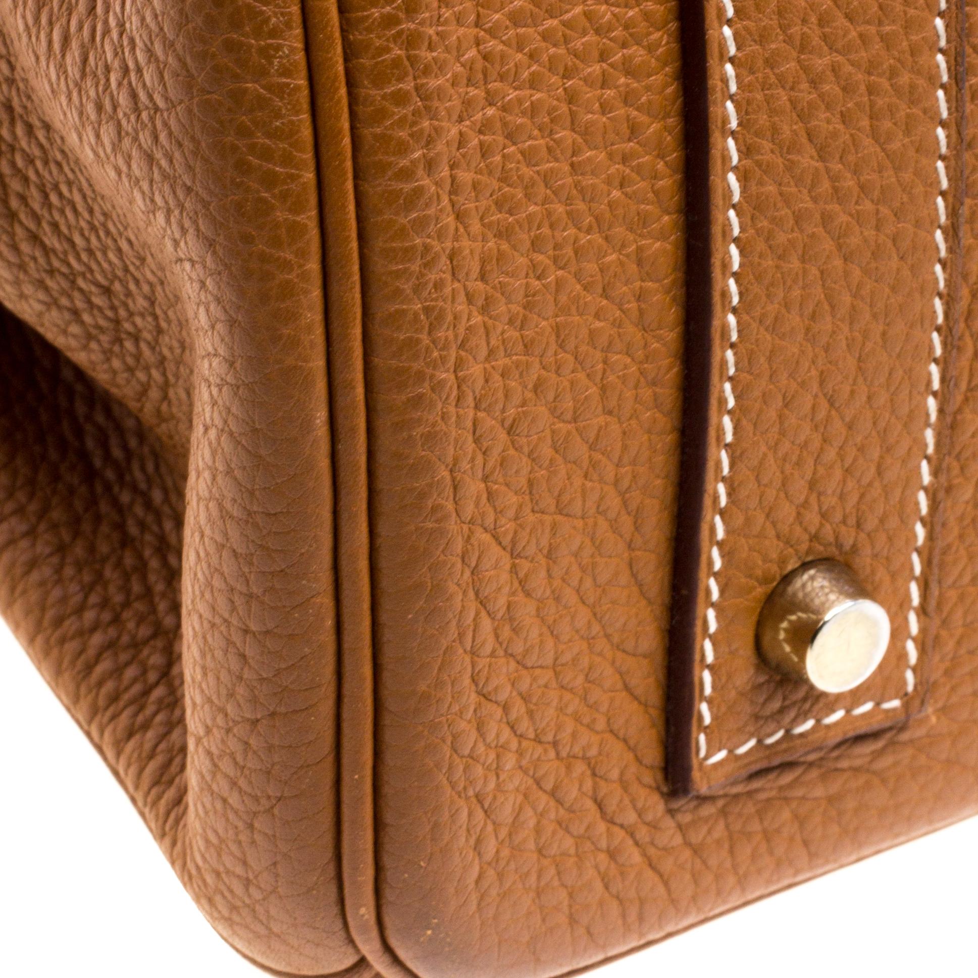 Hermes Brown Togo Leather Gold Hardware Shoulder Birkin 42 Bag 6