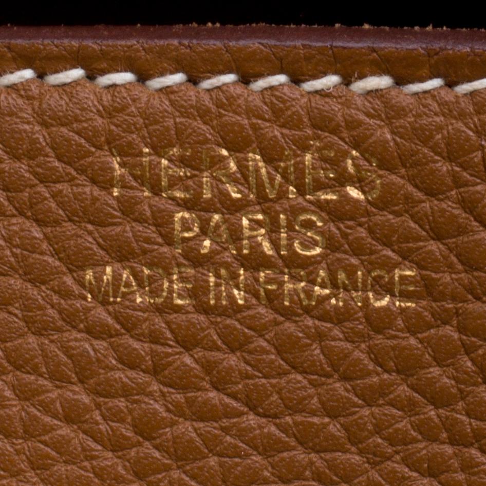 Hermes Brown Togo Leather Gold Hardware Shoulder Birkin 42 Bag 2
