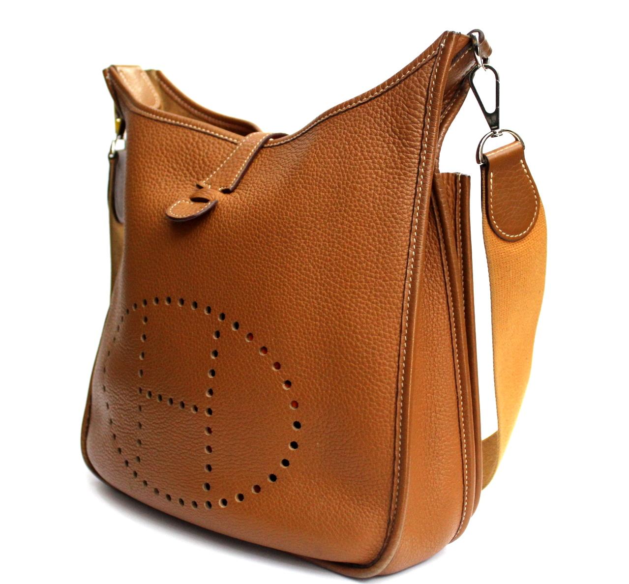 Hermes Brown Togo Leather Shoulder Bag In Good Condition In Torre Del Greco, IT