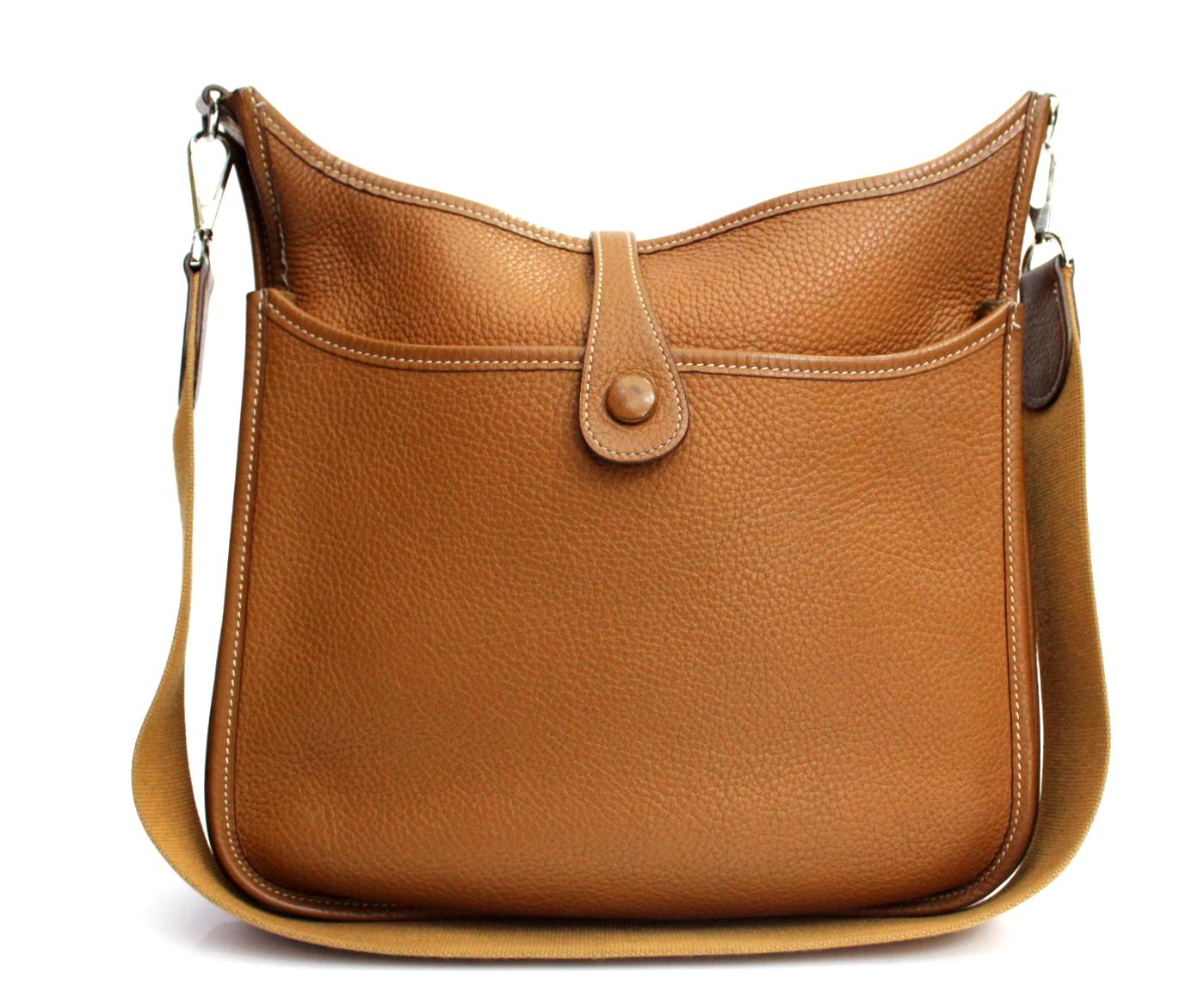 Women's Hermes Brown Togo Leather Shoulder Bag