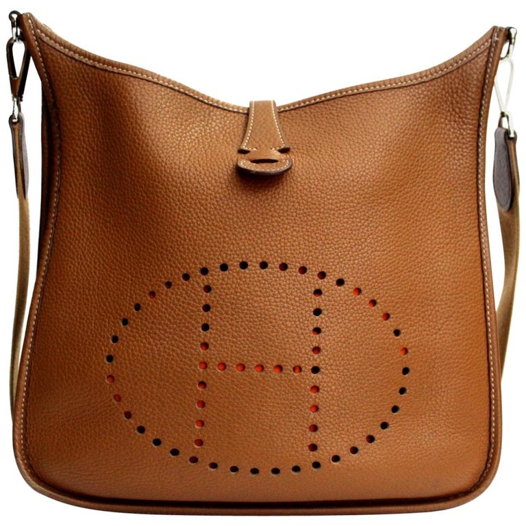 Hermes Brown Togo Leather Shoulder Bag at 1stDibs