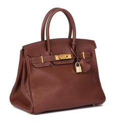 Hermès BROWN TOGO LEATHER VINTAGE BIRKIN 30CM