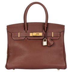 Hermès BROWN TOGO LEATHER VINTAGE BIRKIN 30CM