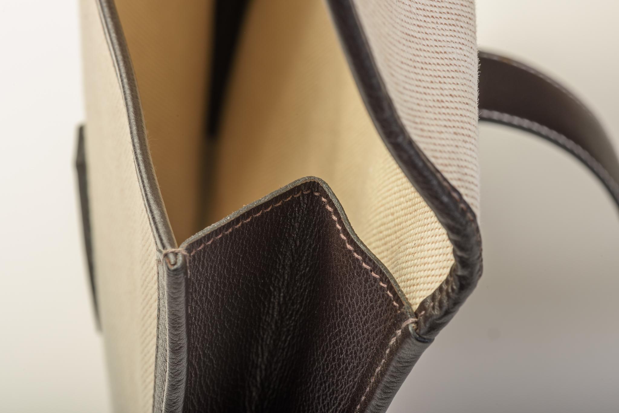 Hermes Brown & Toile Large Jige Clutch 5