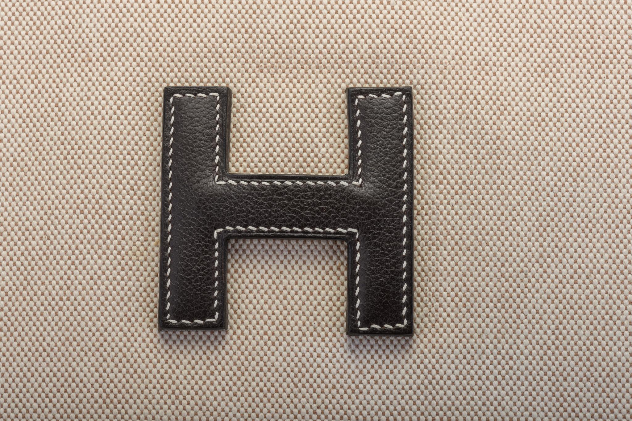 Hermes Brown & Toile Large Jige Clutch 1
