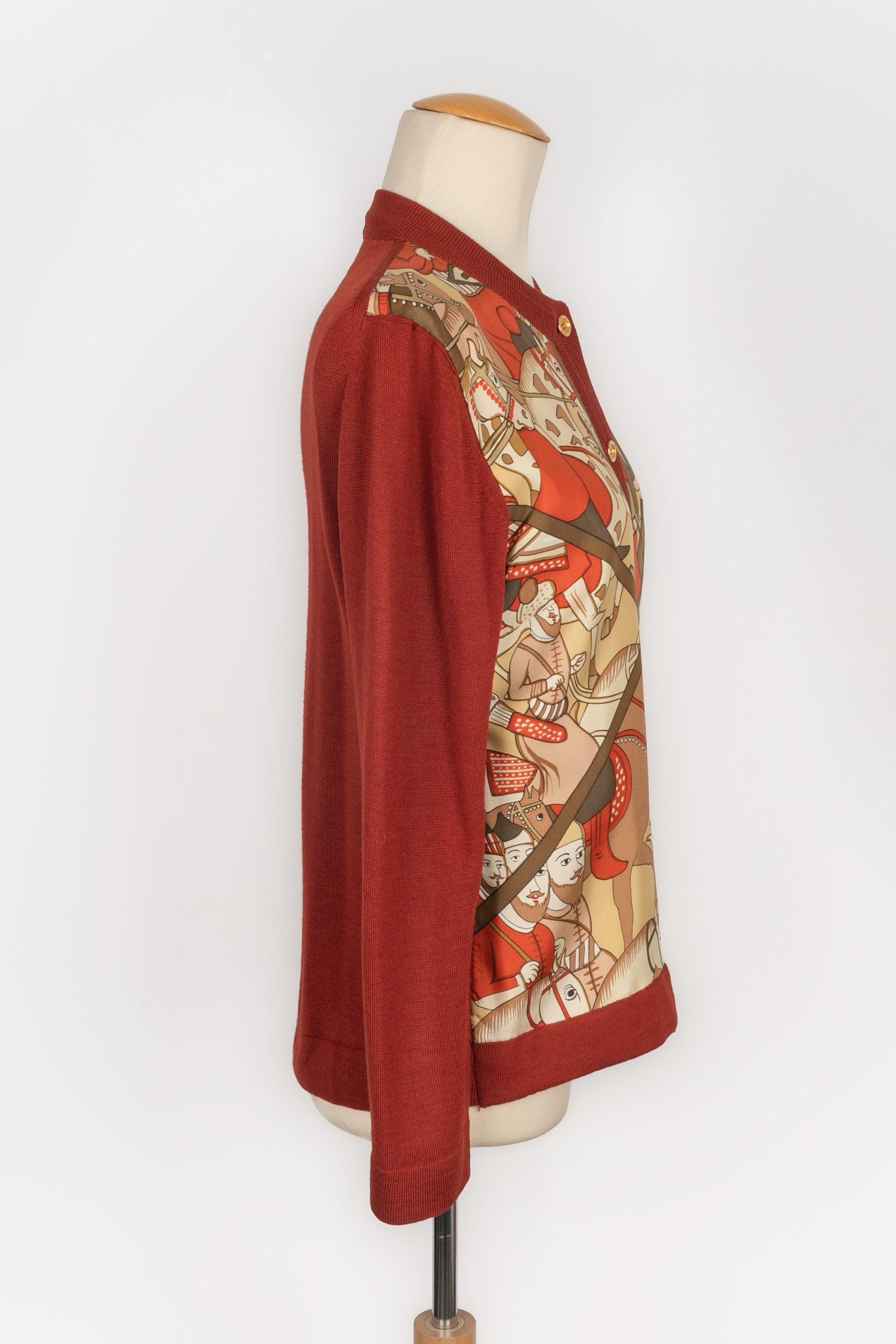 Women's Hermès Brown-tone Cashmere and Silk Cardigan For Sale