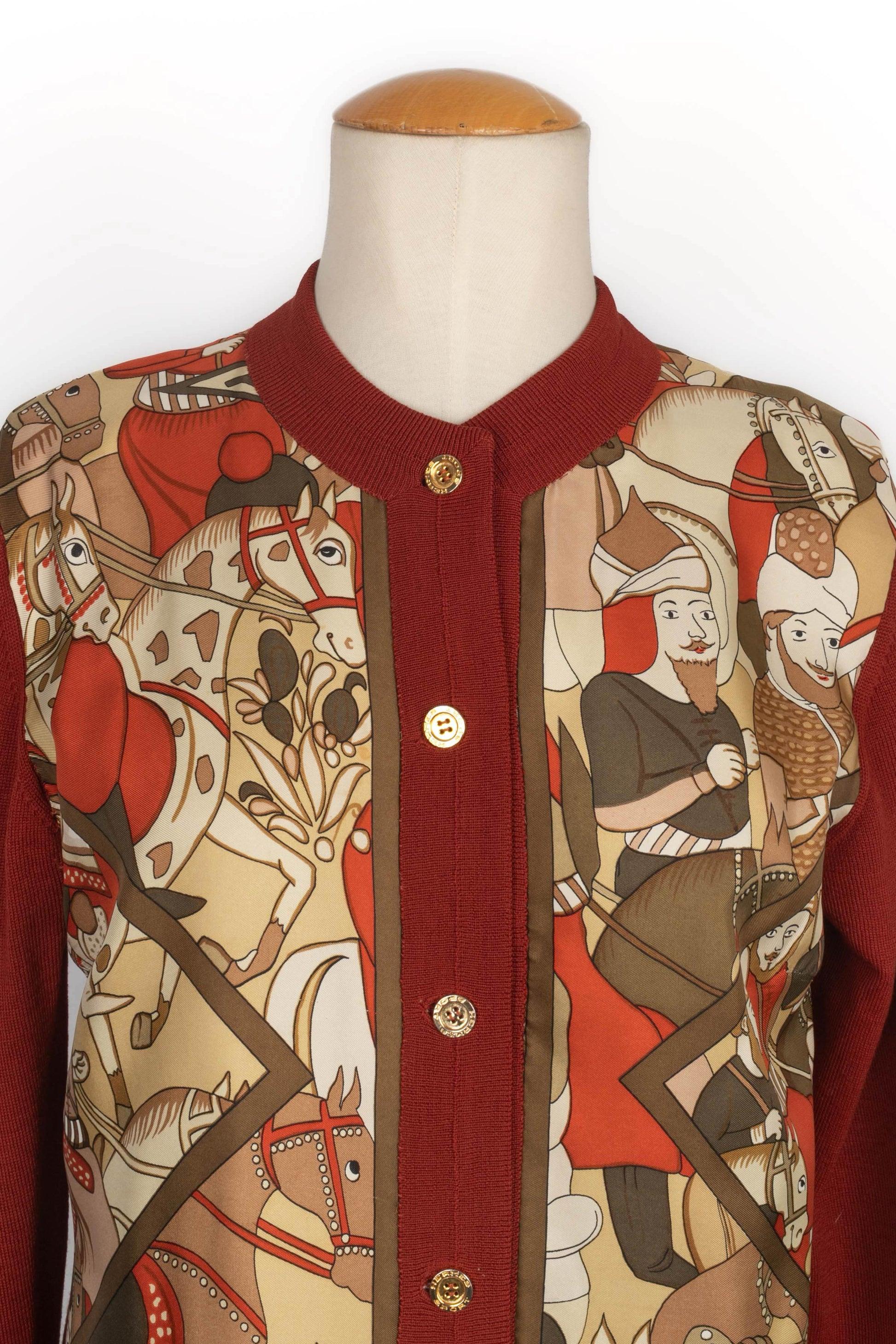Hermès Brown-tone Cashmere and Silk Cardigan For Sale 1