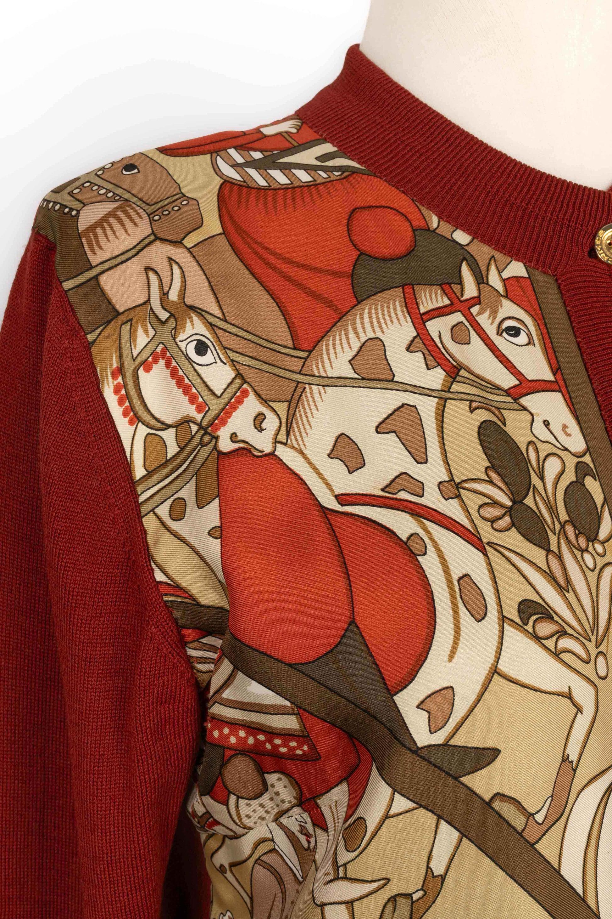 Hermès Brown-tone Cashmere and Silk Cardigan For Sale 2