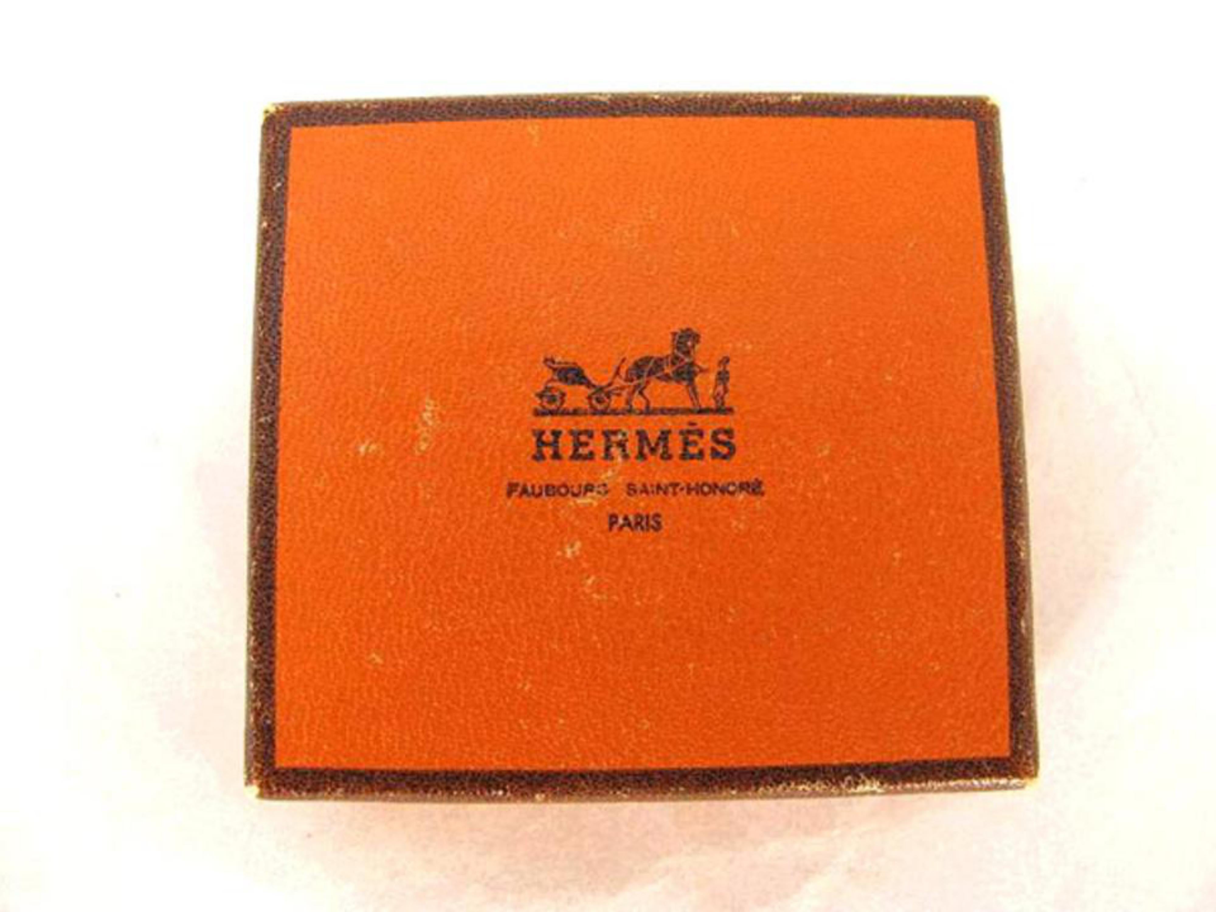 Hermès Brown Trumpet 219320 Earrings In Fair Condition For Sale In Forest Hills, NY