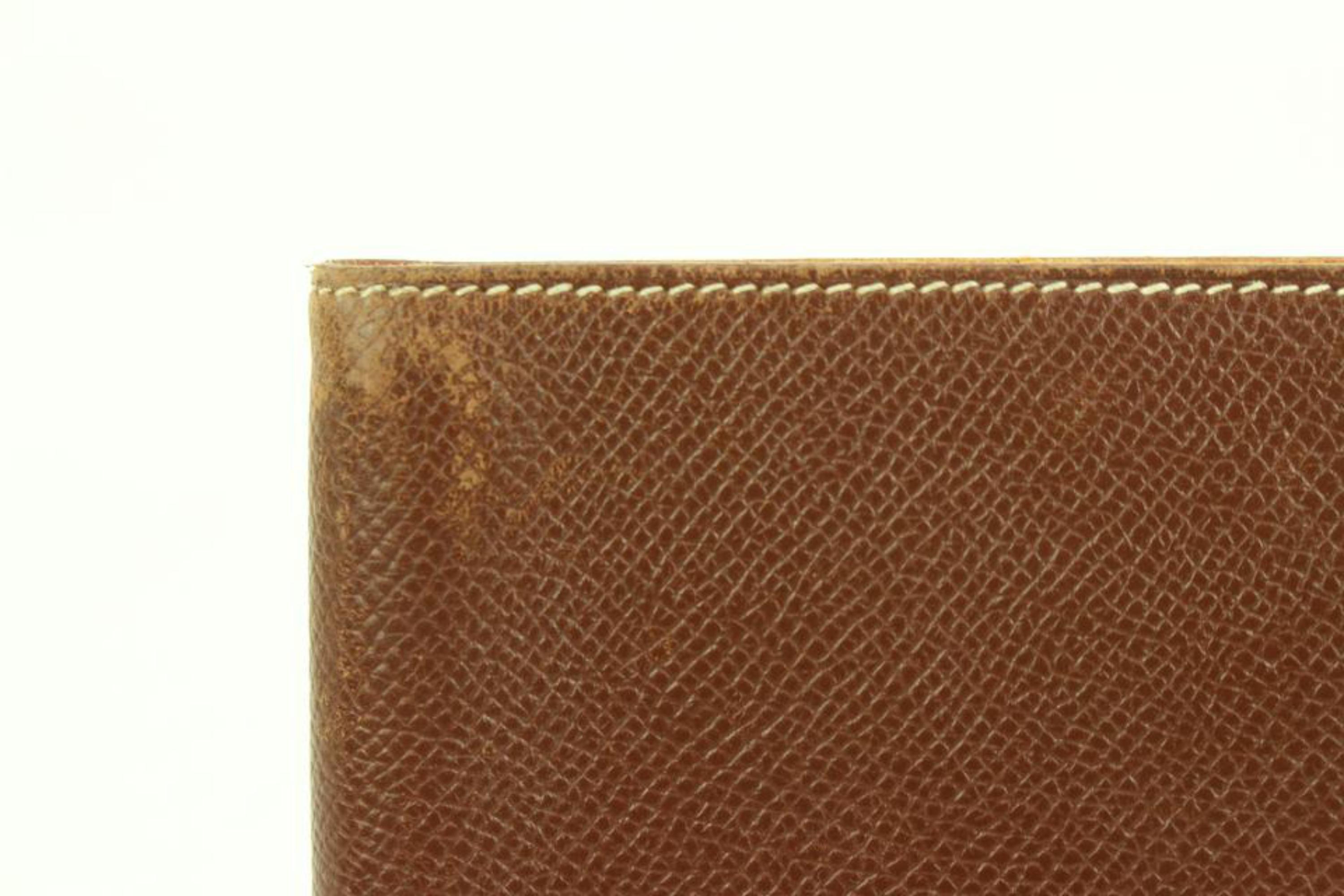 Hermès Brown Verso Leather Simple Agenda Cover GM 12h426s In Good Condition For Sale In Dix hills, NY
