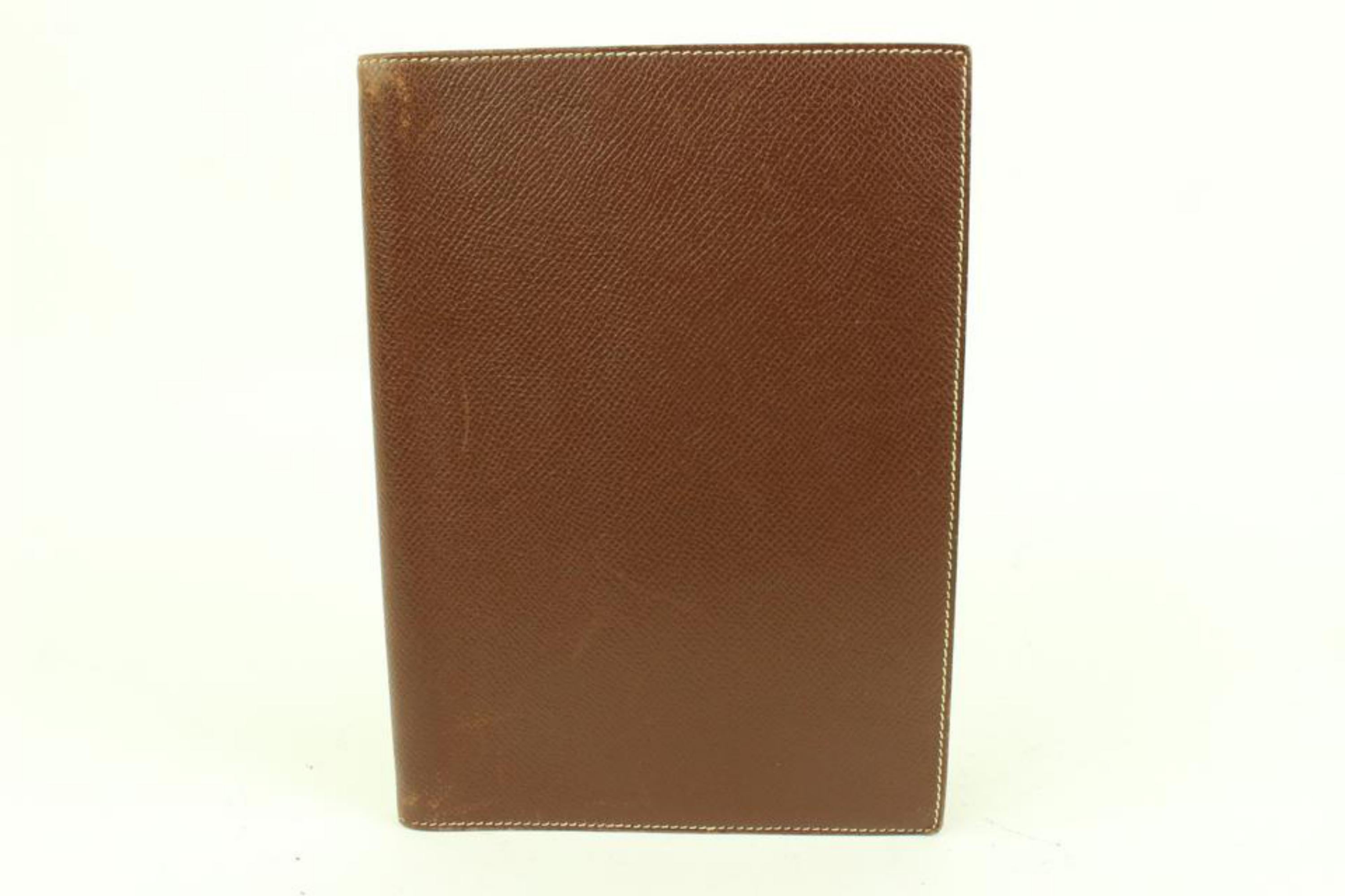 Hermès Brown Verso Leather Simple Agenda Cover GM 12h426s For Sale 4