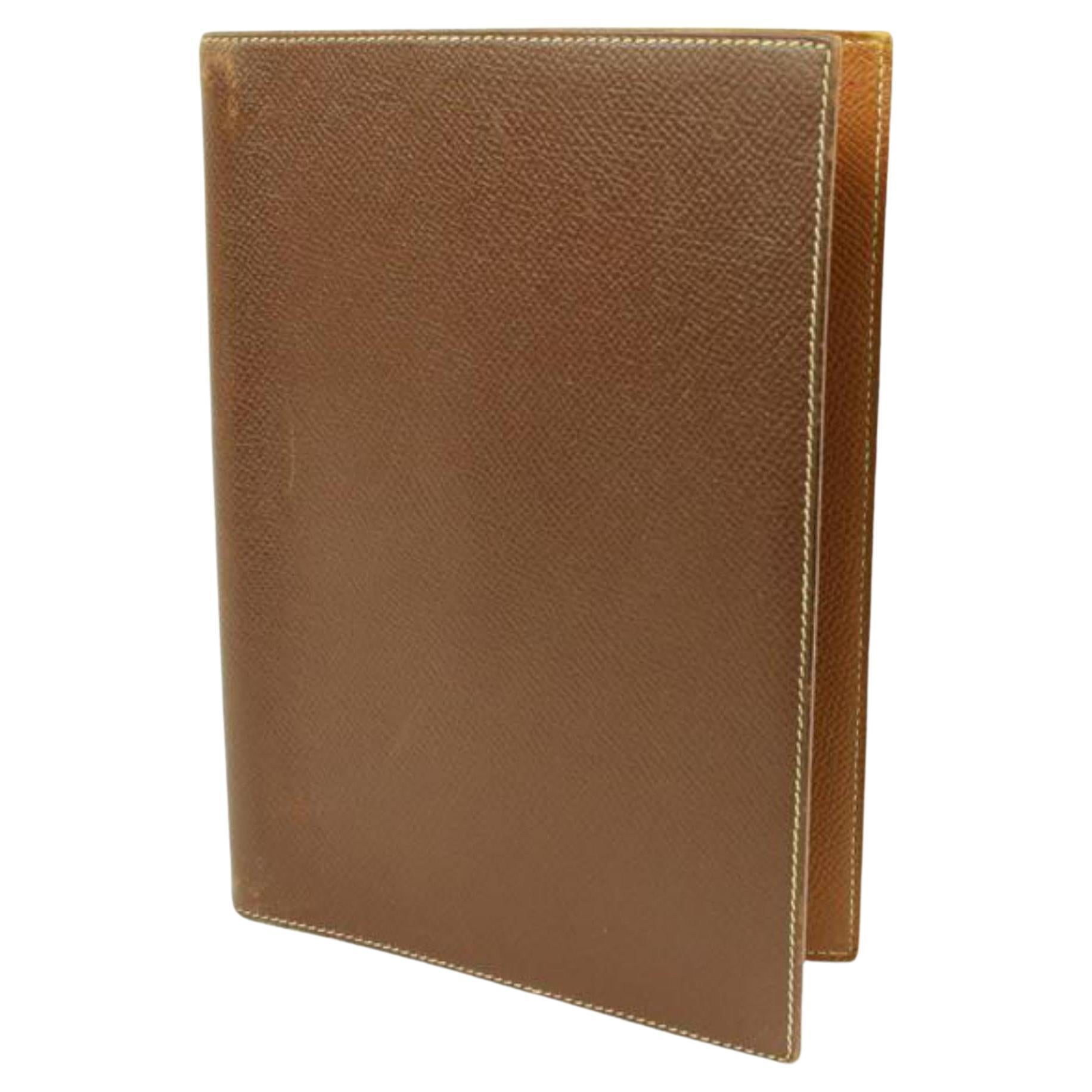 Hermès Brown Verso Leather Simple Agenda Cover GM 12h426s