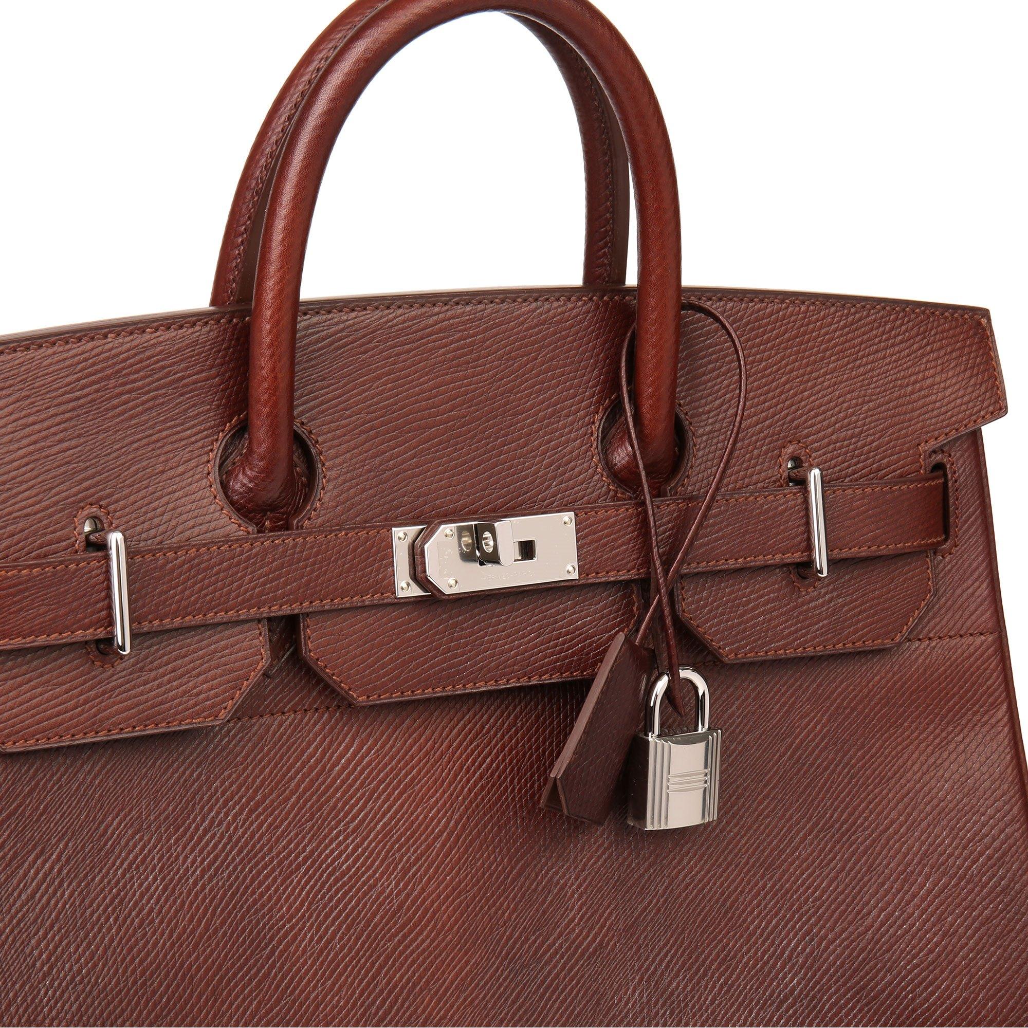 Hermès Birkin 40cm en cuir russe Volynka marron HAC en vente 1