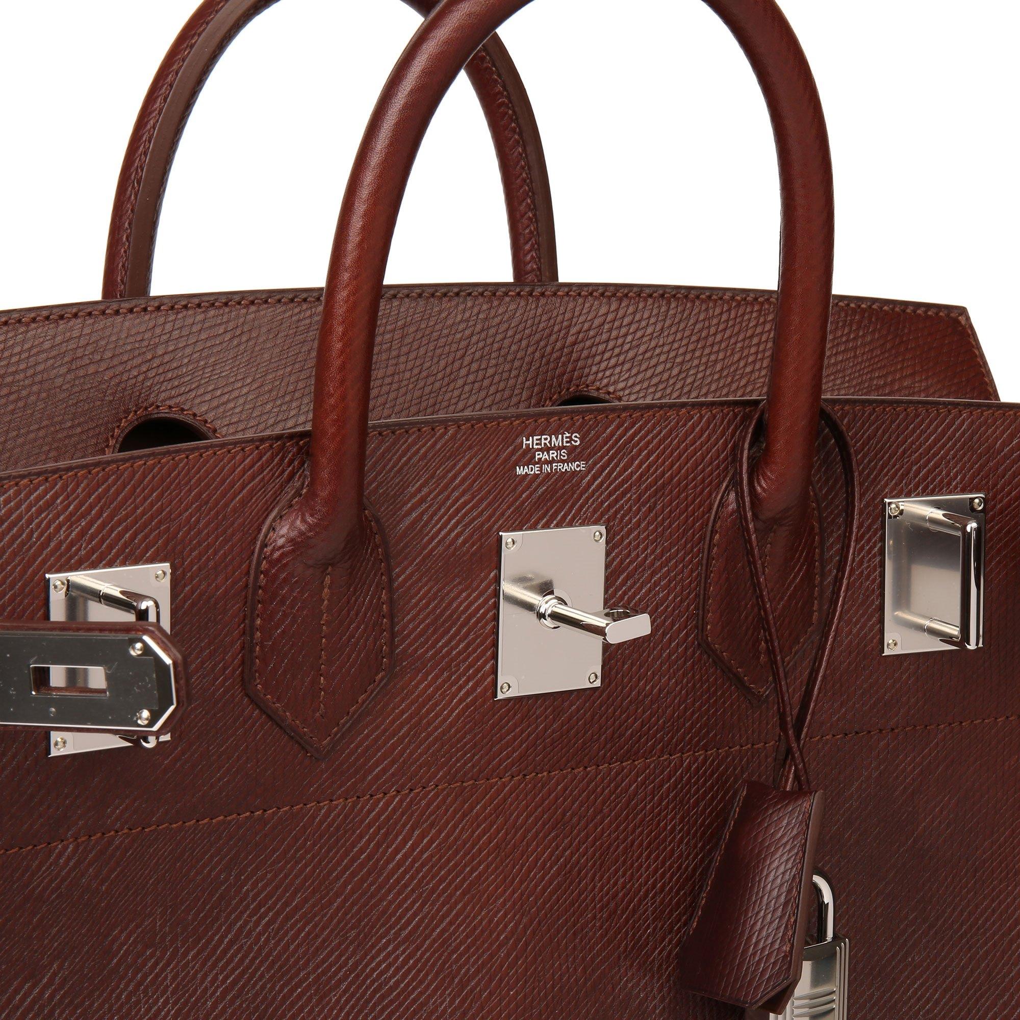 Hermès Birkin 40cm en cuir russe Volynka marron HAC en vente 2