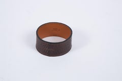 Hermes Brown Wide Crocodile Cuff In Box