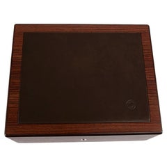Used Hermès Brown Wooden Humidor Cigar Box