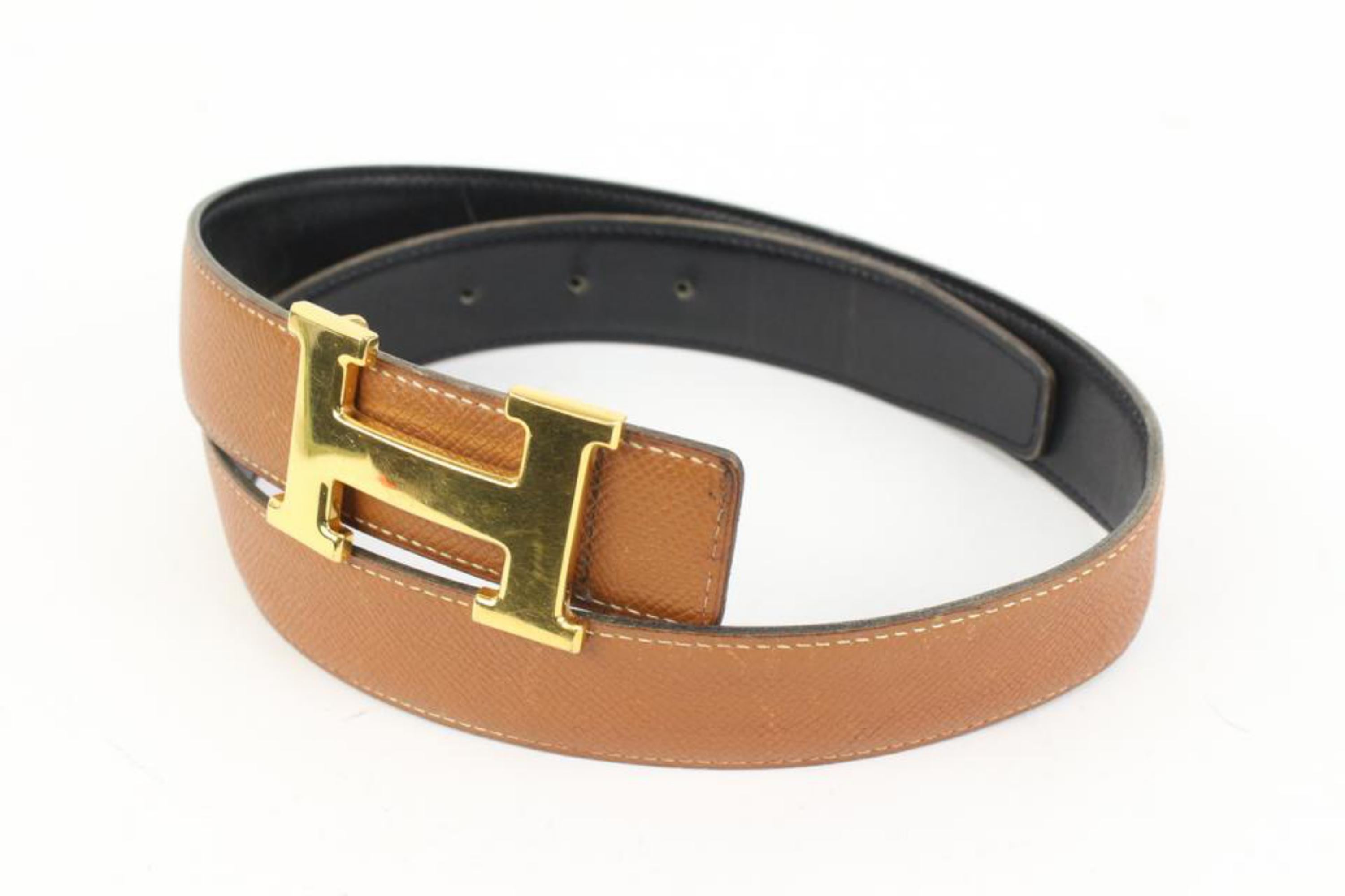 Hermès Brown x Black 32mm Reversible H Logo Belt Kit 55h325s
Date Code/Serial Number: B in a Square
Made In: France
Measurements: Length:  34