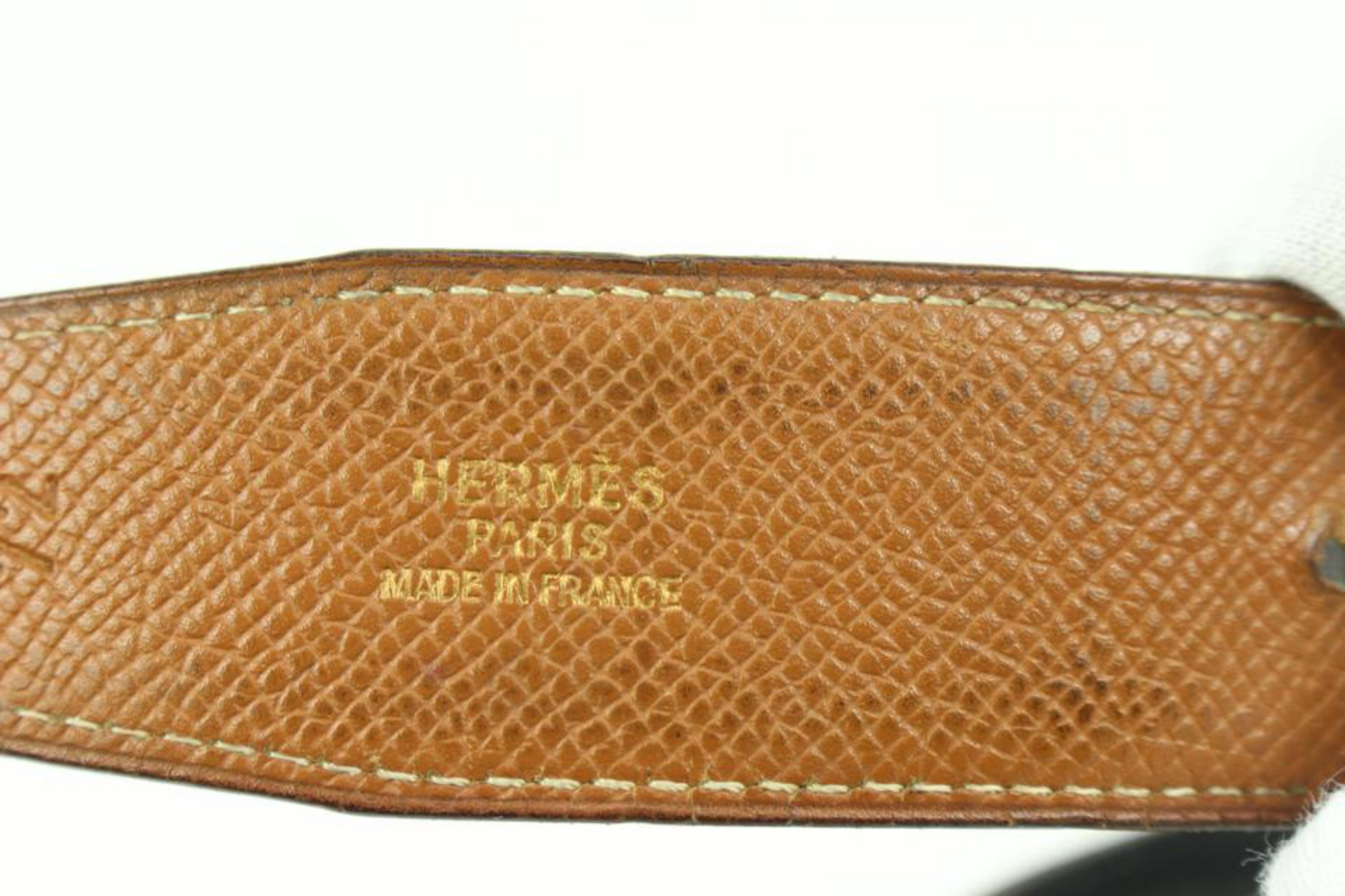 Hermès Brown x Black 32mm Reversible H Logo Belt Kit 55h325s In Good Condition For Sale In Dix hills, NY