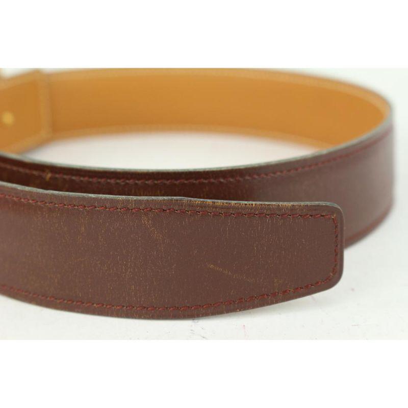 Kit ceinture logo H réversible 32mm Brown x Gold 11her721 en vente 5