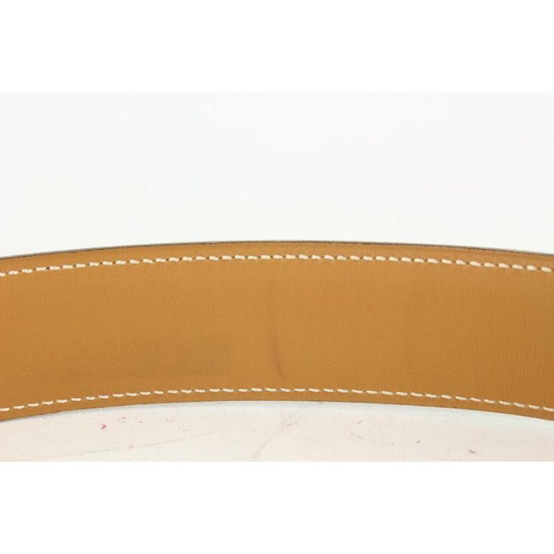Hermès Brown x Gold 32mm Reversible H Logo Belt Kit 11her721 For Sale 5