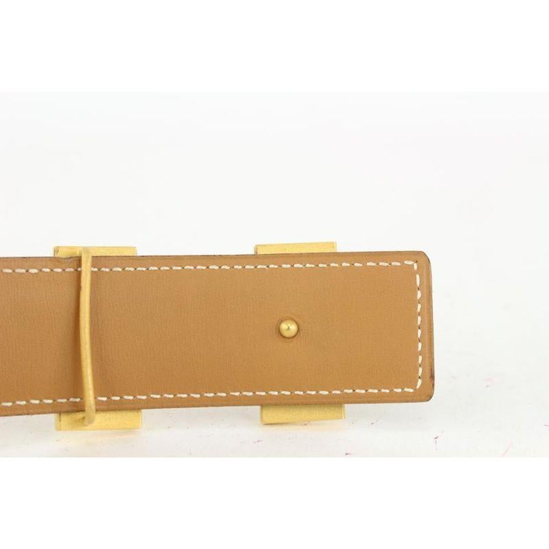 Kit ceinture logo H réversible 32mm Brown x Gold 11her721 en vente 7