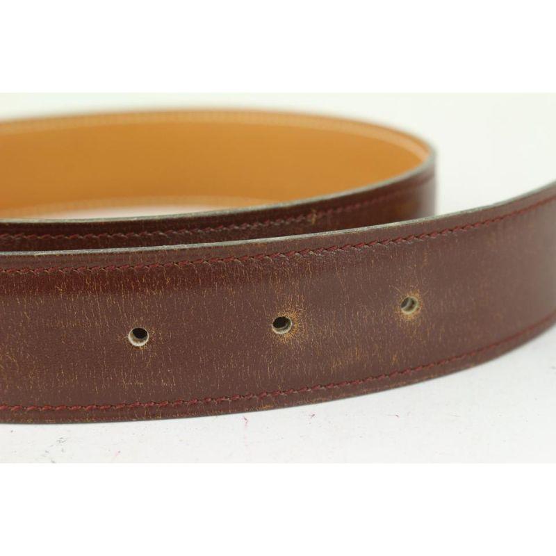 Kit ceinture logo H réversible 32mm Brown x Gold 11her721 en vente 2