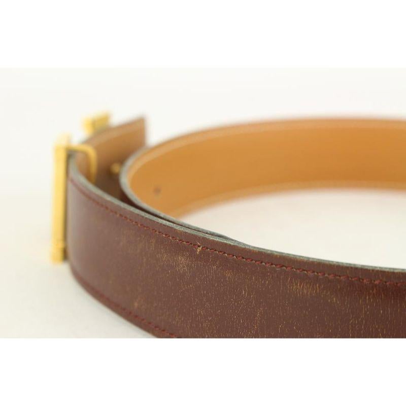 Kit ceinture logo H réversible 32mm Brown x Gold 11her721 en vente 4
