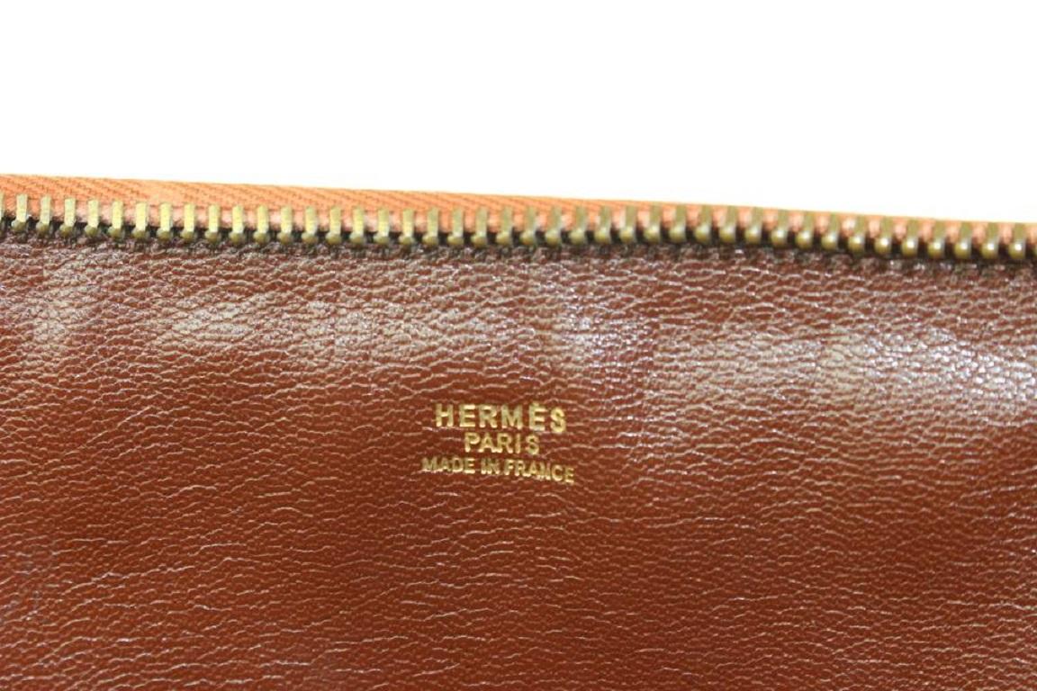 Hermes Brown x Gold Epsom Macpherson Bolide with Strap 916her99 In Good Condition In Dix hills, NY