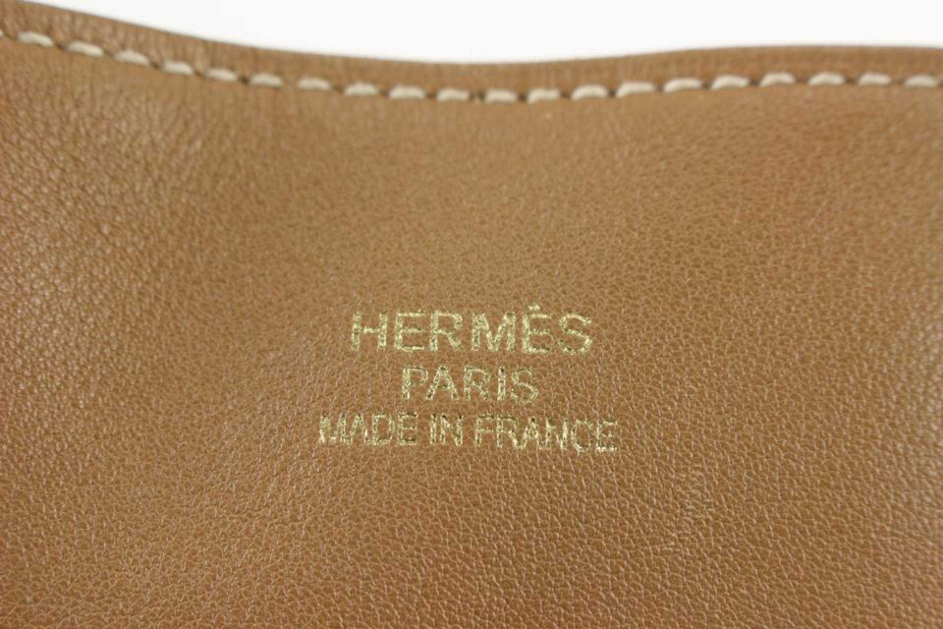 Hermès Brown x Gold Reversible Leather Double Sens 36 cm Tote 1111h43 en vente 5
