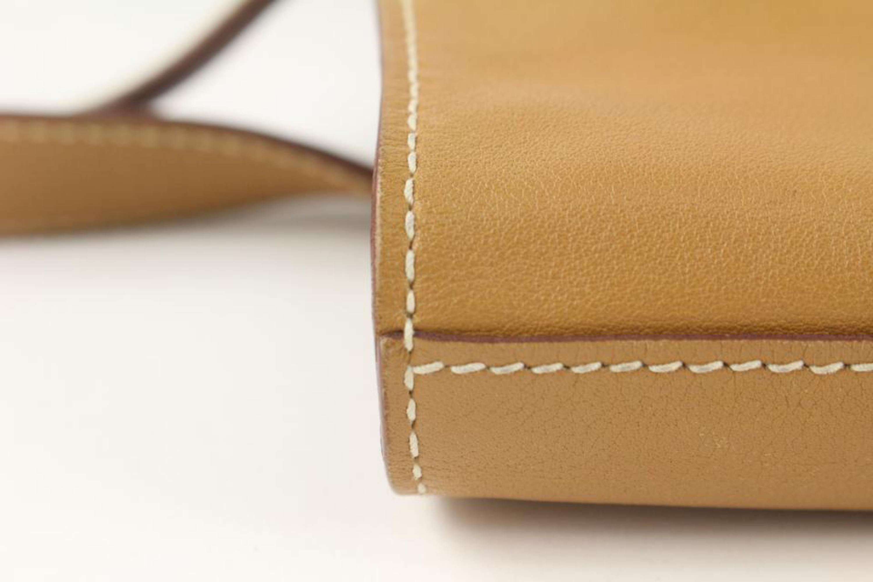 Hermès Brown x Gold Reversible Leather Double Sens 36 cm Tote 1111h43 en vente 1