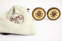 Hermès Brown X Gold Wooden H Logo 68her902 Earrings