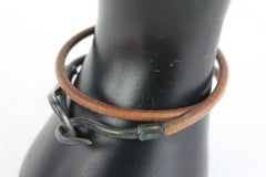 Hermès Brown x Silver Double Wrap Jumbo Hook Bracelet 5h53s