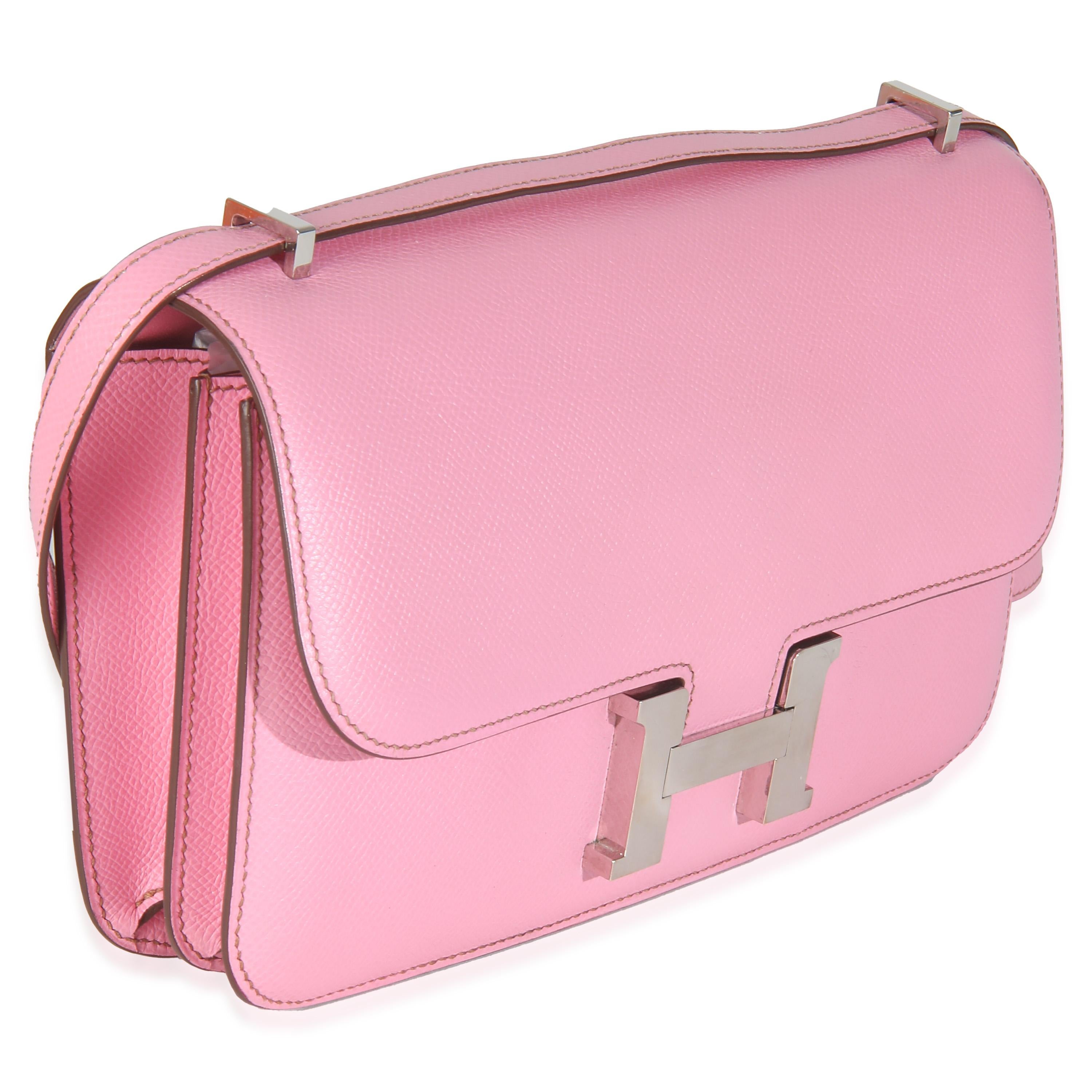 Pink Hermès Bubblegum Epsom Constance Elan PHW For Sale