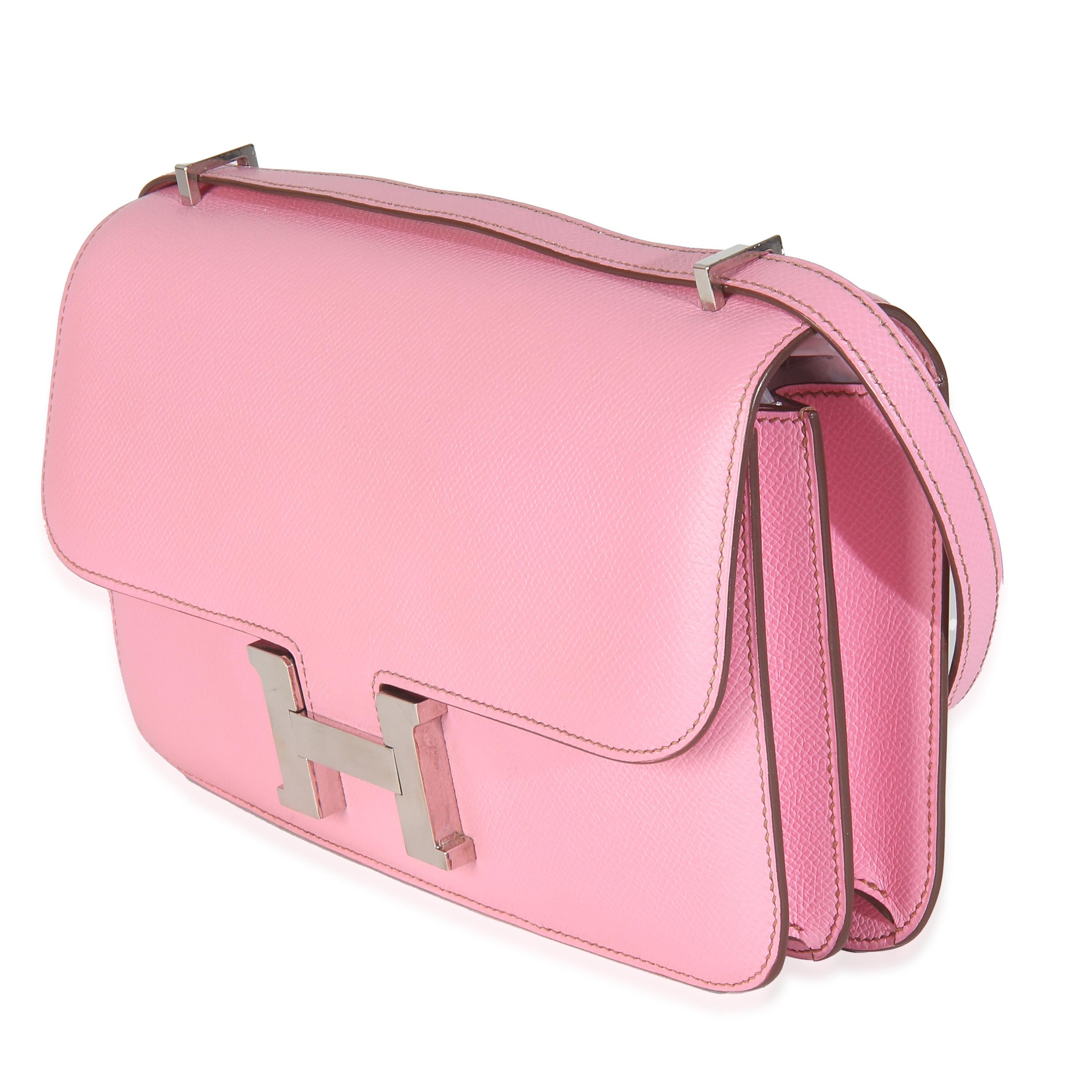 Hermès Bubblegum Epsom Constance Elan PHW In Excellent Condition For Sale In New York, NY