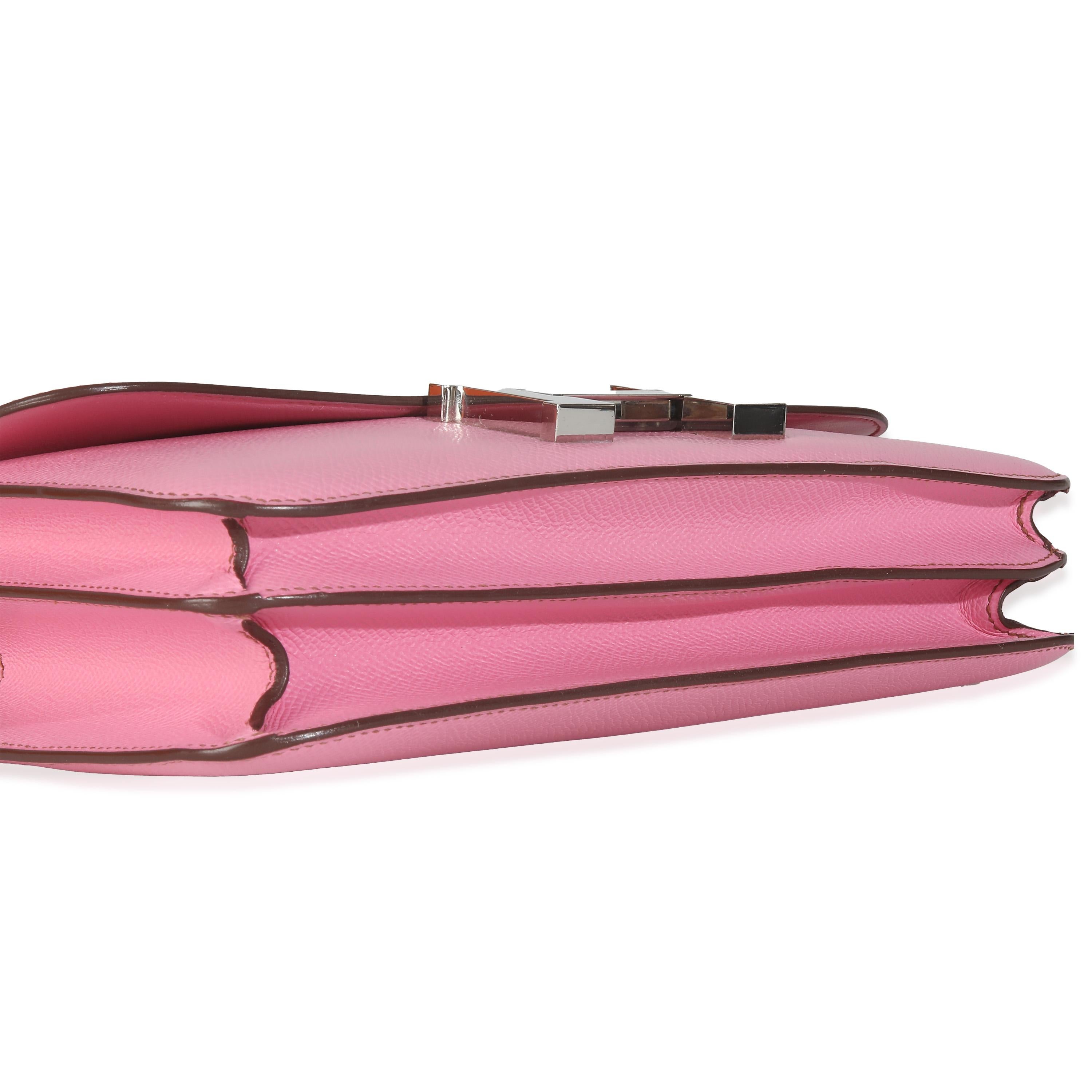 Hermès Bubblegum Epsom Constance Elan PHW For Sale 2
