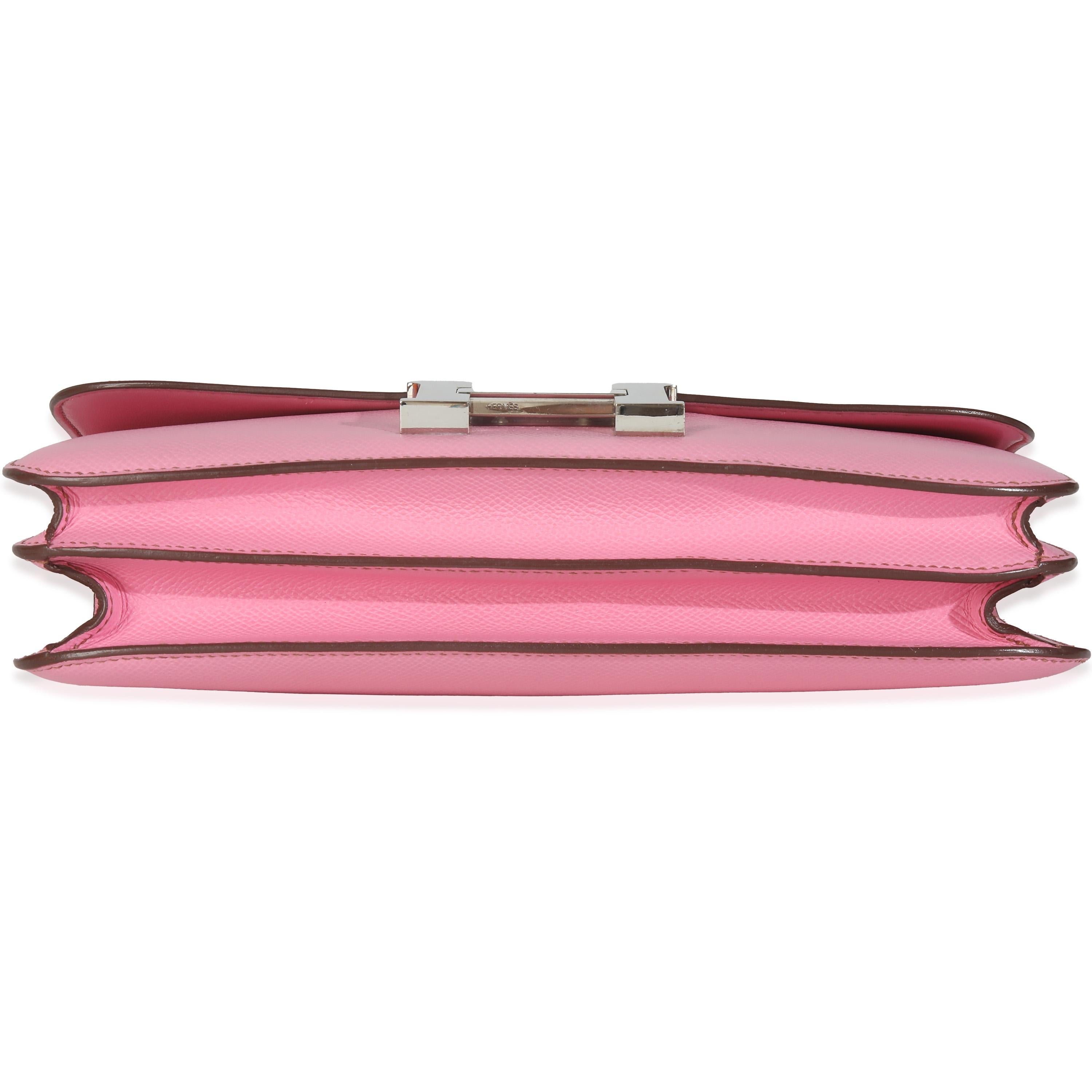 Hermès Bubblegum Epsom Constance Elan PHW For Sale 3