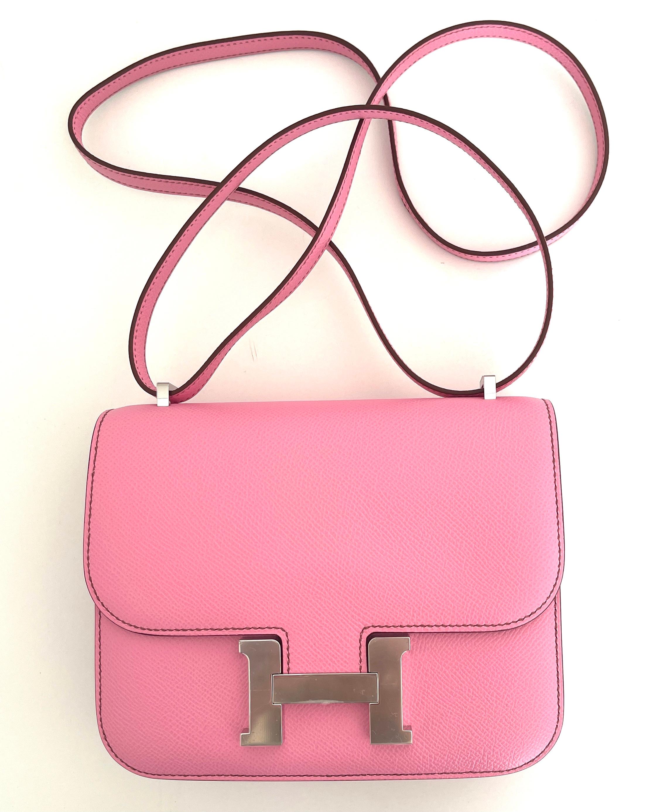 Hermes Bubblegum Pink 5P Mini Constance 18cm Epsom Tasche RARE Z Stempel, 2021 im Zustand „Neu“ in West Chester, PA