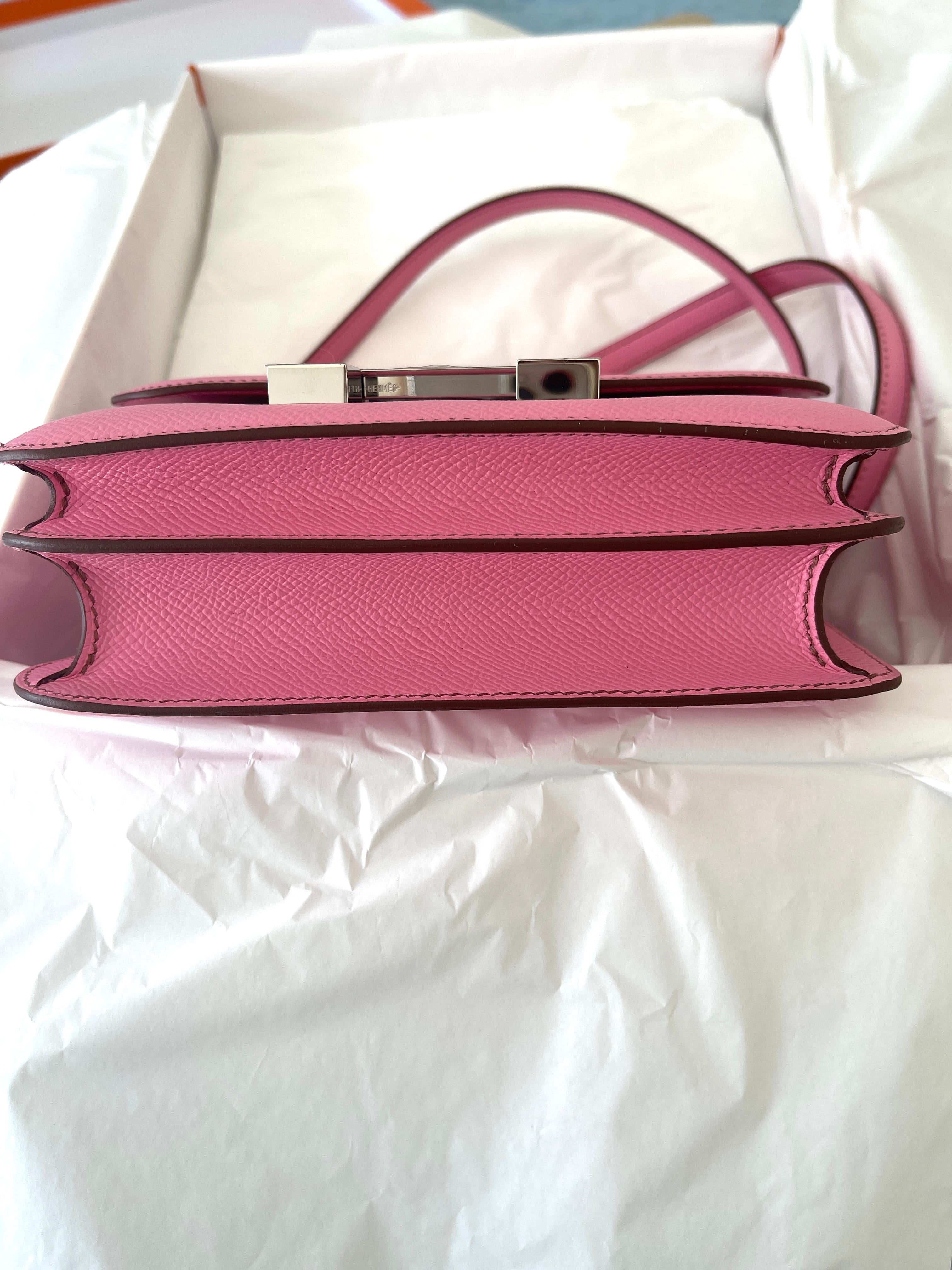 Hermes Bubblegum Pink 5P Mini Constance 18cm Epsom Bag RARE Z Stamp ...