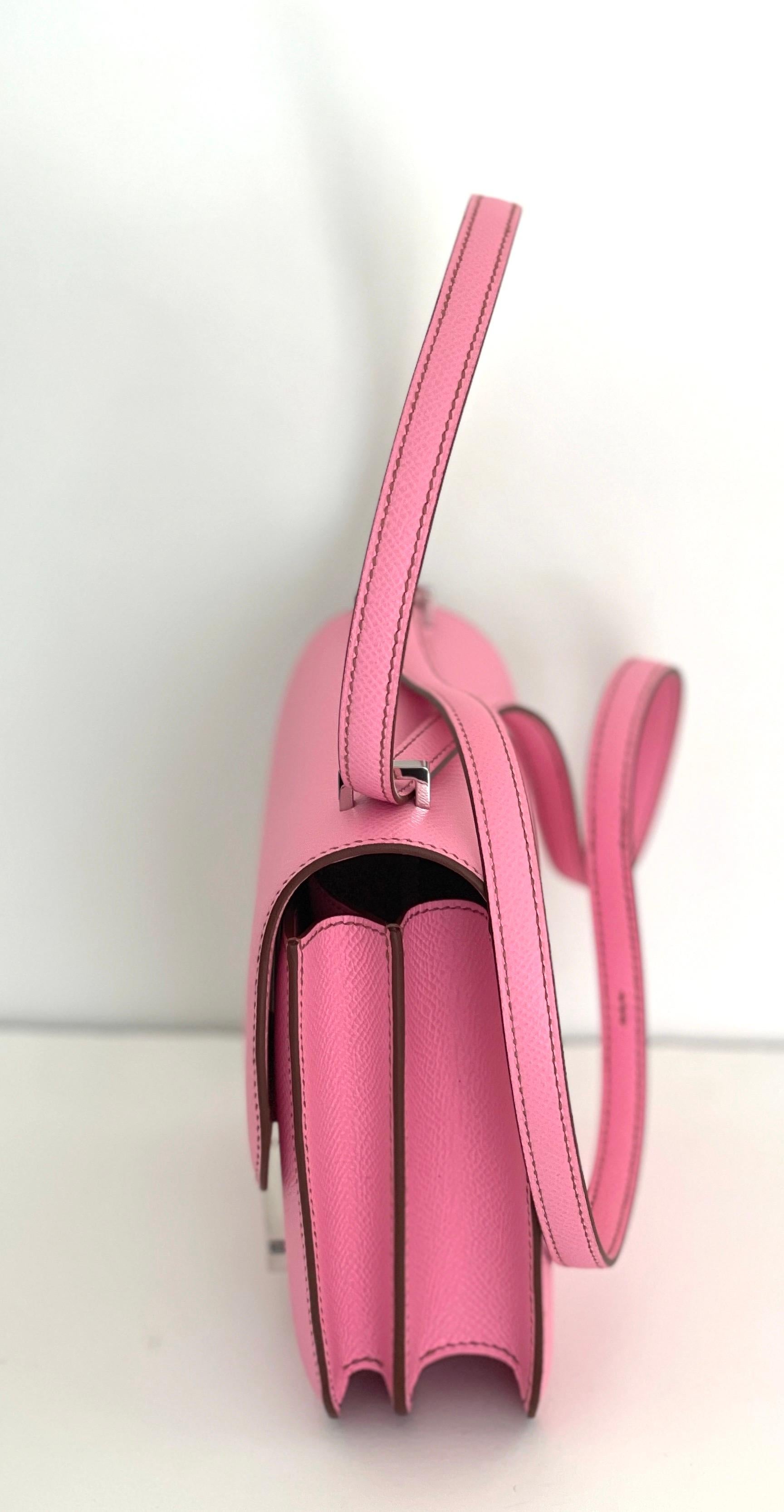 Hermes Bubblegum Pink 5P Mini Constance 18cm Epsom Bag RARE Z Stamp, 2021 1